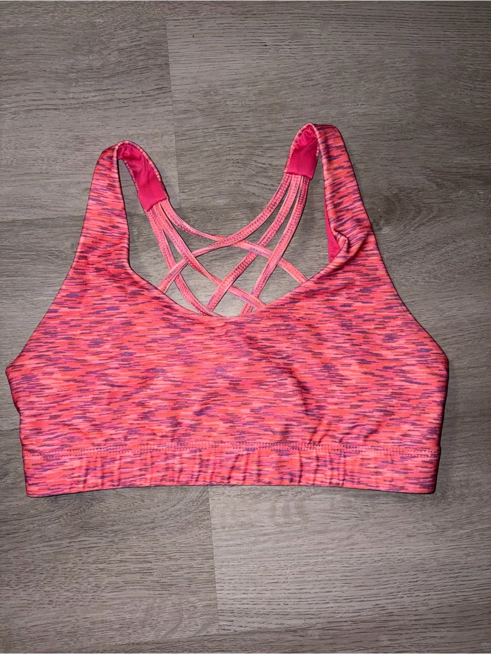 Mossimo Supply Co. Pink Space-Dye Crisscross Sports Bra